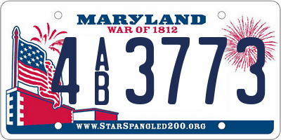 MD license plate 4AB3773