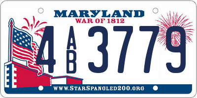 MD license plate 4AB3779