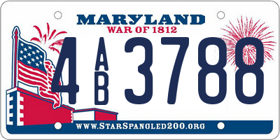 MD license plate 4AB3788