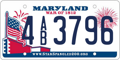 MD license plate 4AB3796