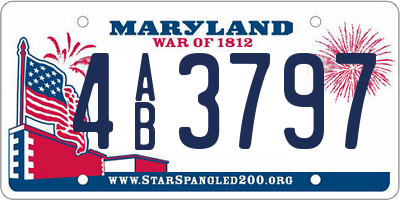 MD license plate 4AB3797