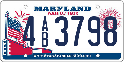 MD license plate 4AB3798