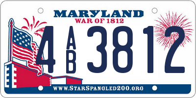 MD license plate 4AB3812