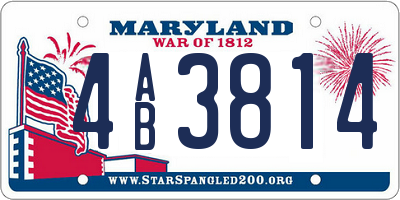 MD license plate 4AB3814