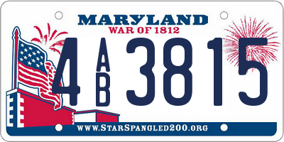 MD license plate 4AB3815