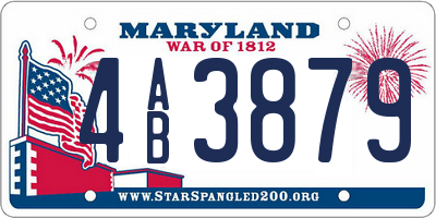 MD license plate 4AB3879