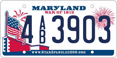MD license plate 4AB3903