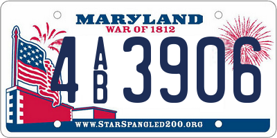 MD license plate 4AB3906