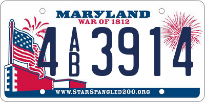 MD license plate 4AB3914