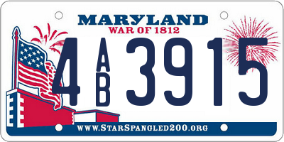 MD license plate 4AB3915