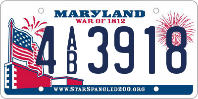 MD license plate 4AB3918