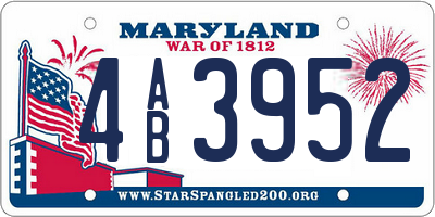 MD license plate 4AB3952