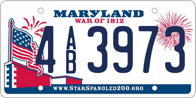 MD license plate 4AB3973