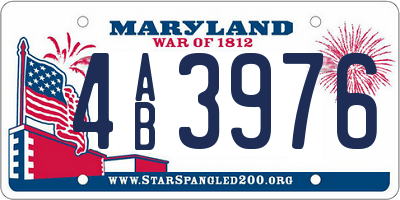 MD license plate 4AB3976