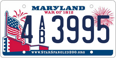 MD license plate 4AB3995