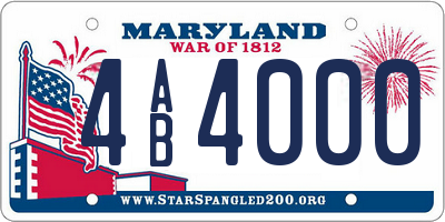 MD license plate 4AB4000