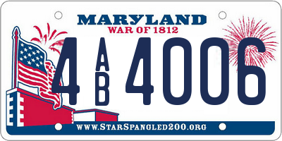 MD license plate 4AB4006