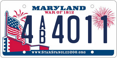 MD license plate 4AB4011