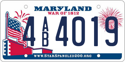 MD license plate 4AB4019