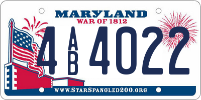 MD license plate 4AB4022