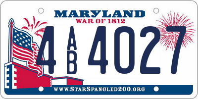 MD license plate 4AB4027