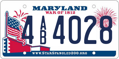 MD license plate 4AB4028