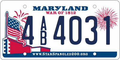 MD license plate 4AB4031
