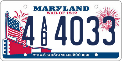 MD license plate 4AB4033