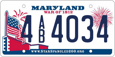 MD license plate 4AB4034