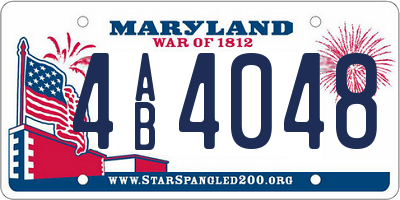 MD license plate 4AB4048