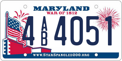 MD license plate 4AB4051