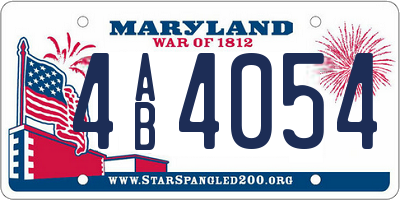 MD license plate 4AB4054