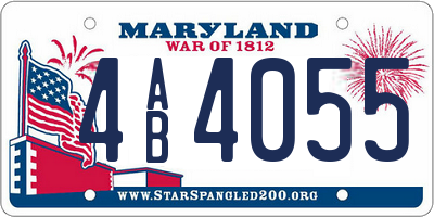 MD license plate 4AB4055