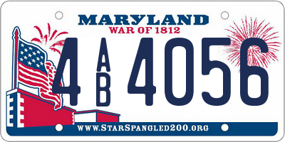 MD license plate 4AB4056