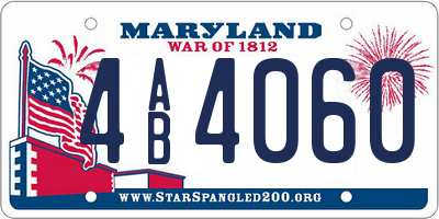 MD license plate 4AB4060