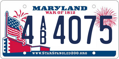 MD license plate 4AB4075