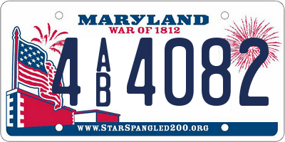 MD license plate 4AB4082