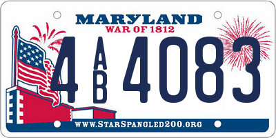 MD license plate 4AB4083