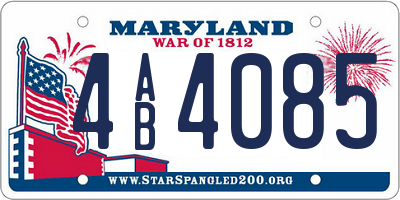 MD license plate 4AB4085