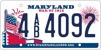 MD license plate 4AB4092