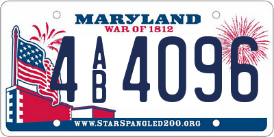 MD license plate 4AB4096