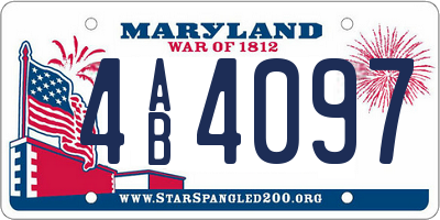 MD license plate 4AB4097