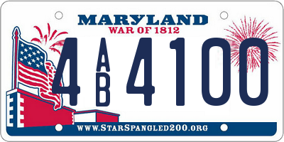 MD license plate 4AB4100