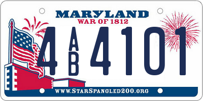 MD license plate 4AB4101