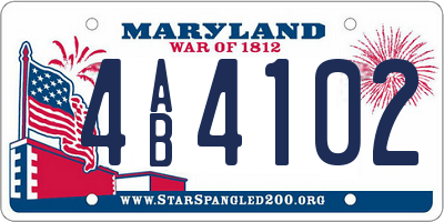 MD license plate 4AB4102