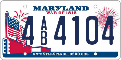 MD license plate 4AB4104