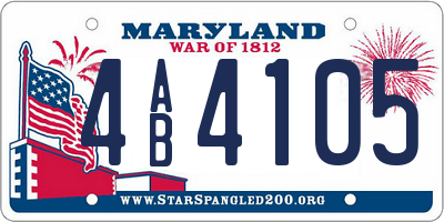 MD license plate 4AB4105