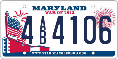 MD license plate 4AB4106