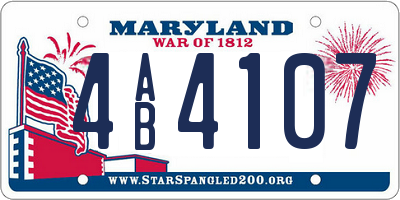 MD license plate 4AB4107