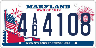 MD license plate 4AB4108